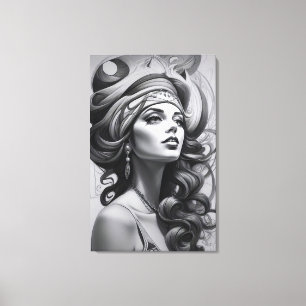 Lienzo ilustracion petrolero de la mujer