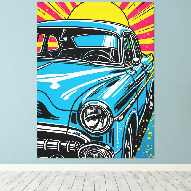 Lienzo Ilustración Pop Art de la parte delantera de un au (Insitu (piso de madera))