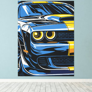 Lienzo Ilustración Pop Art de la parte delantera de un Mu