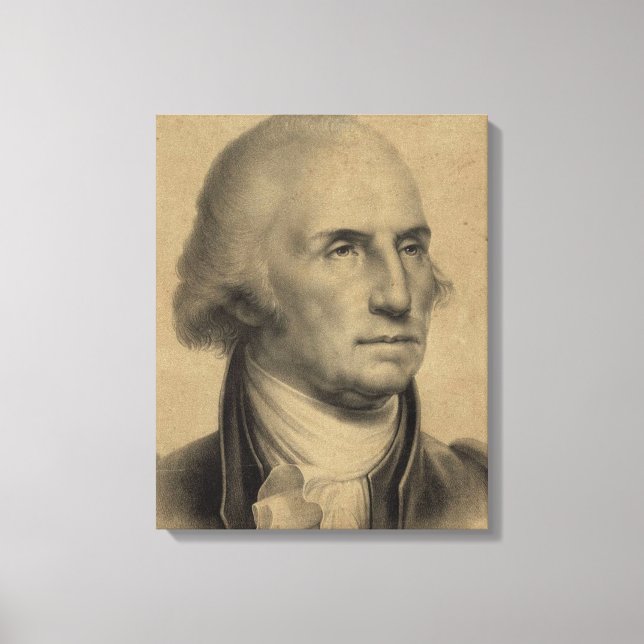 Lienzo Ilustracion retrato de George Washington (Anverso)