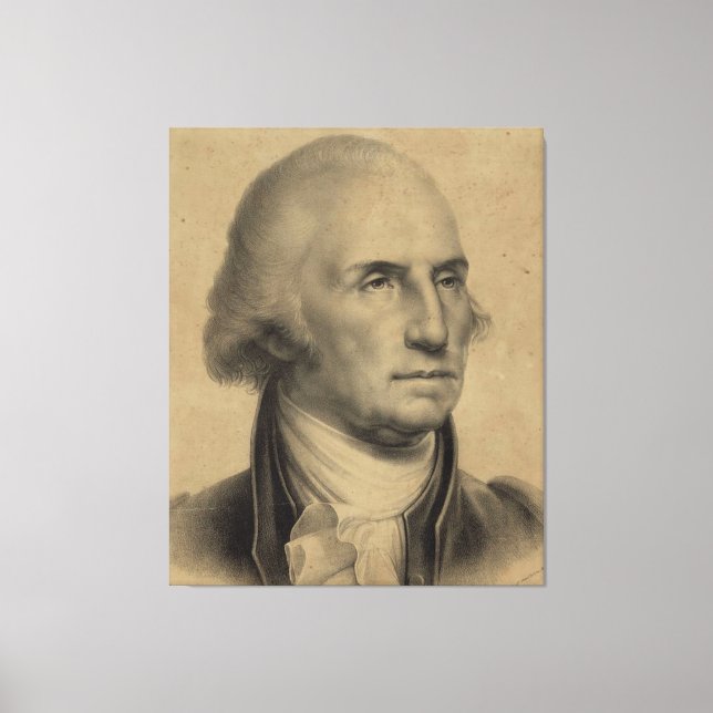Lienzo Ilustracion retrato de George Washington (Anverso)