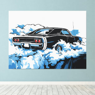 Lienzo Ilustración Retro Pop Art de la parte trasera de u