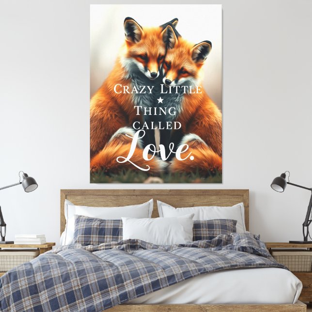 Lienzo Ilustracion Romántico Fox Love (Insitu(Dormitorio))