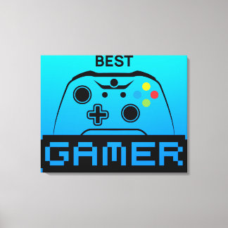 Lienzo Image of Game Controller and Best Gamer Text