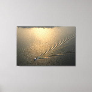 Lienzo Imagen aérea del barco en el lago Gatun Panamá