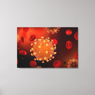 Lienzo Imagen conceptual de la gripe que causa la gripe 3