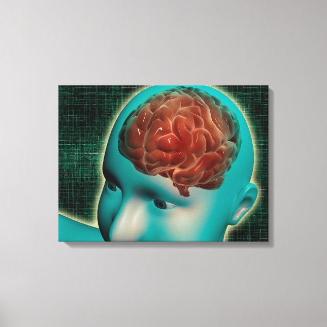Lienzo Imagen Conceptual Del Cuerpo Femenino Con Cerebro  (Anverso)