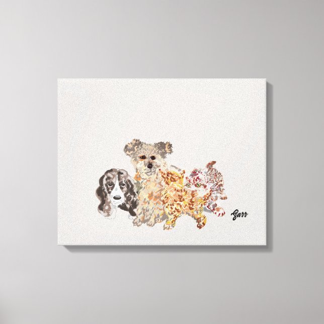 Lienzo Imagen De Canvas: Amor A Los Mascotas (Anverso)