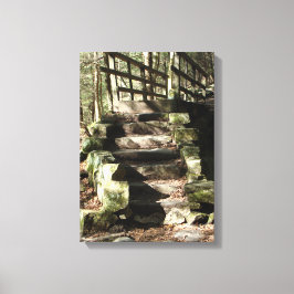 Lienzo Imagen de las escaleras en el bosque
