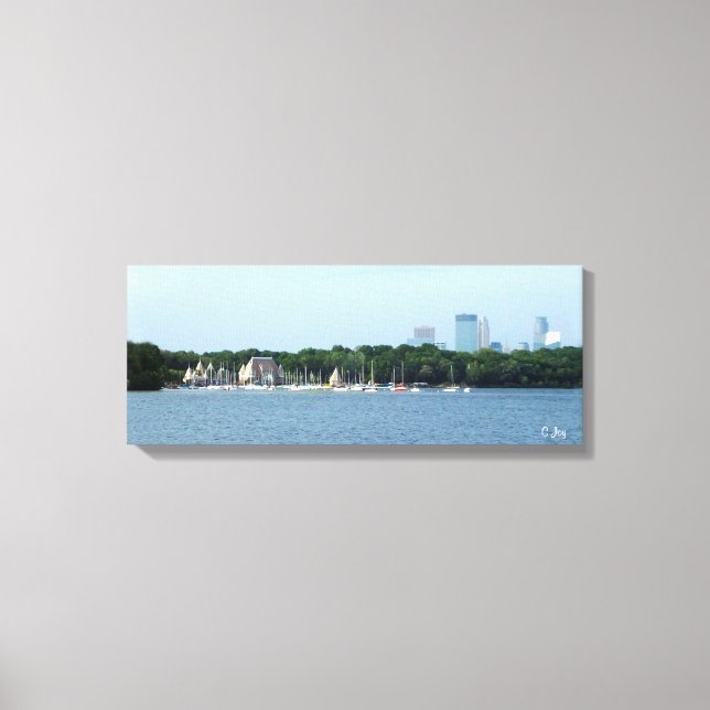 Lienzo Imagen de lienzo: Skyline Lake Harriet y Minneapol (Anverso)