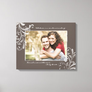 Lienzo Imagen de plantilla de fotos con motivos florales