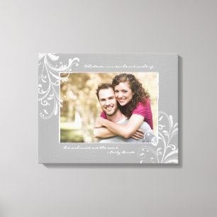 Lienzo Imagen de plantilla de fotos con motivos florales 