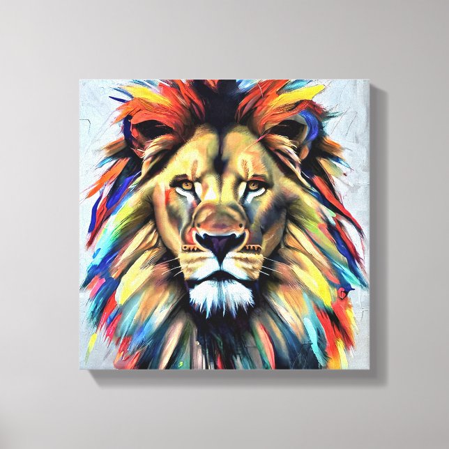 Lienzo Imagen de un gran león (Anverso)