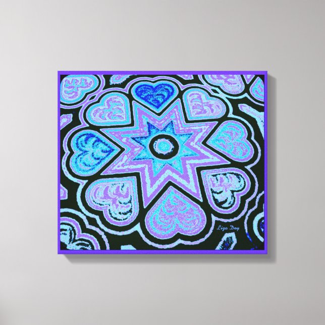 Lienzo Imagen del panel "Corazones llenos de amor" (Brigh (Anverso)