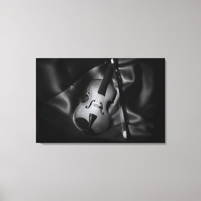 Lienzo Imagen en blanco y negro de una viola (Anverso)