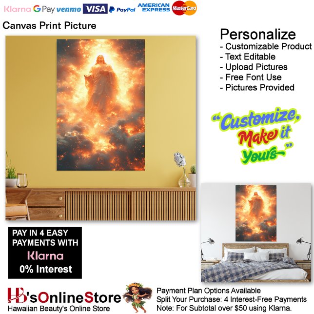 Lienzo Imagen impresa de Jesús Canvas 22 (Jesus Flaming Fire Biblical Canvas Print Picture 22.)