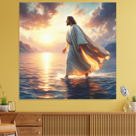 Lienzo Imagen impresa de Jesus Walking on Water Canvas
