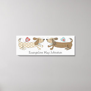 Lienzo Imagen personalizada de tela de Dachshund para per