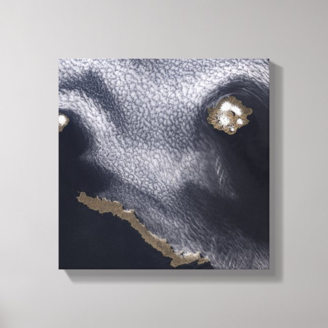 Lienzo Imagen satelital de la isla Semisopochnoi (Anverso)