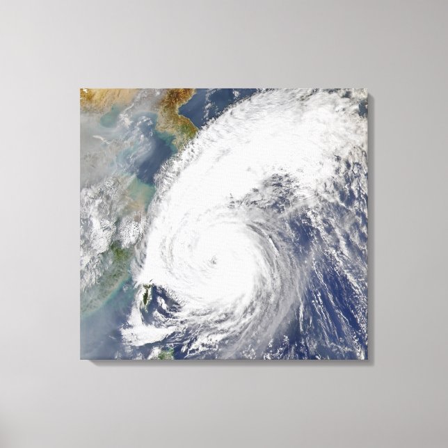 Lienzo Imagen satelital de un tifón (Anverso)
