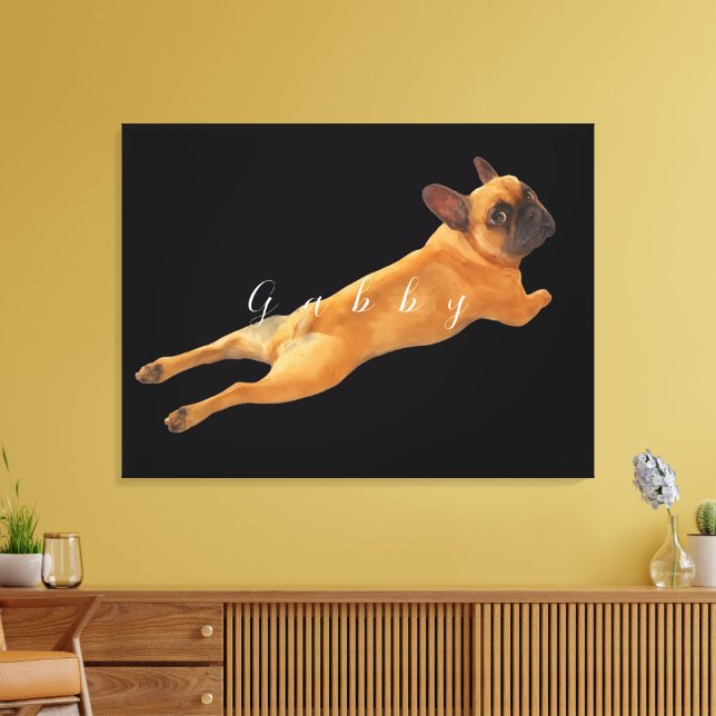 Lienzo Imagen y nombre de acuarela de gran Mascota (Insitu (Sala de estar))