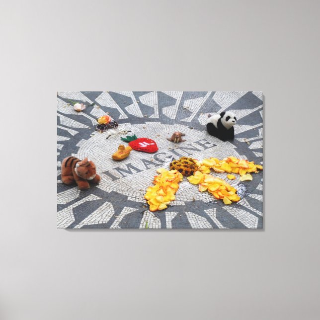 Lienzo Imagine placa de Strawberry Fields Central Park NY (Anverso)