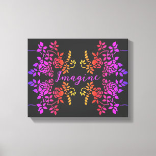 Lienzo Imaginen Flores Rosas Resumen de Palabras Inspirad