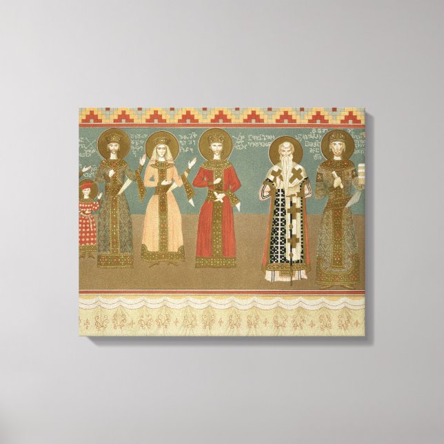 Lienzo Imereth: frescos del monasterio de Gelati, plato (Anverso)