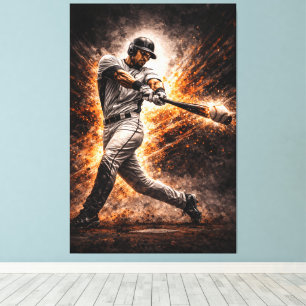 Lienzo Impacto Implacable – Swing de Poder de Béisbol