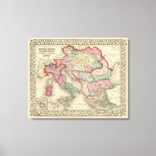 Lienzo Imperio austríaco, Italia, Turquía en Europa,