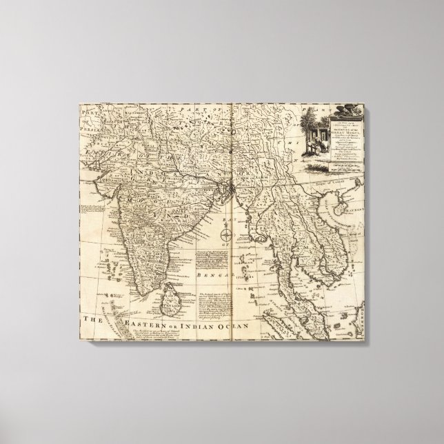 Lienzo Imperio Mogul, India (Anverso)