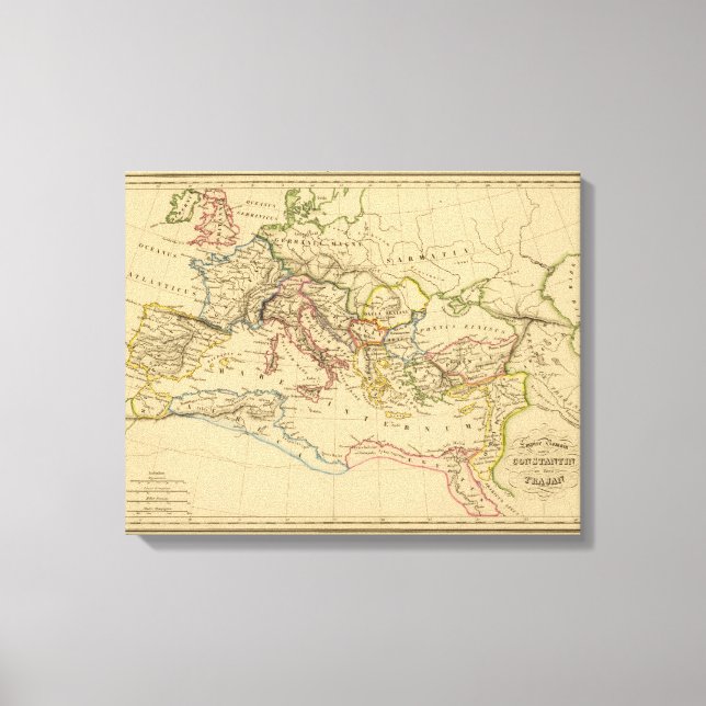 Lienzo Imperio romano bajo Constantina y Trajano (Anverso)