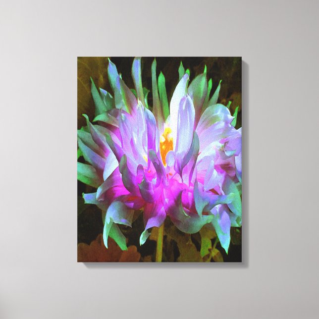 Lienzo Impresionante Magenta y Cactus Verde Lime Dahlia (Anverso)