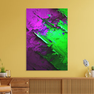 Lienzo Impresionante mezcla de abstracto verde y púrpura