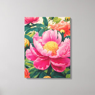 Lienzo Impresionante pintura de peones rosados en primer