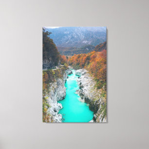 Lienzo Impresionante río Soča Napolen, Eslovenia