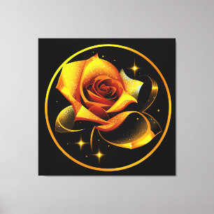 Lienzo Impresionante Rosa de oro único