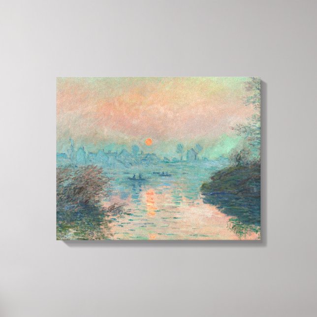 Lienzo Impresionismo de Monet Sunset Seine Bella Artes (Anverso)