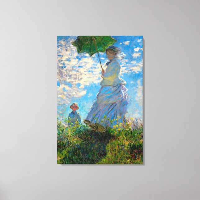 Lienzo Impresionismo de Monet Woman Parasol (Anverso)