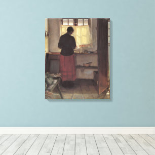 Lienzo Impresionismo vintage, Pigen i Køkkenet, Ancher