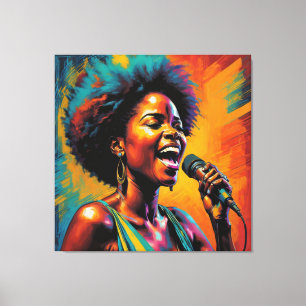 Lienzo Impresionista afroamericano de color neón