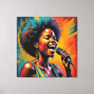 Lienzo Impresionista afroamericano de color neón