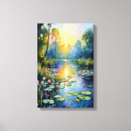 Lienzo Impresionista de inspiración monetizada Lily Pond