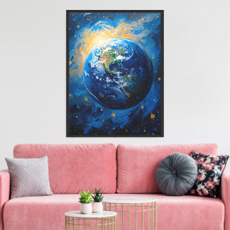 Lienzo impresionista de la Tierra estrellada