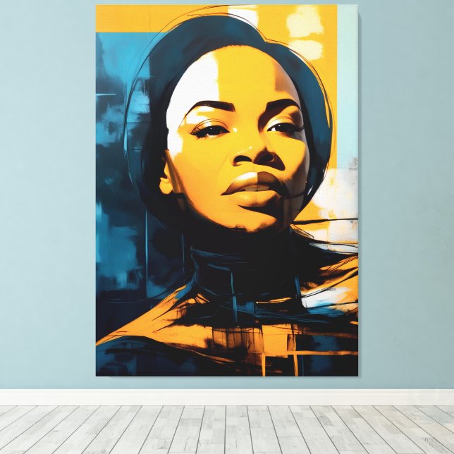 Lienzo Impressão Em Tela Quadro Rosto de mulher Abstrato (Insitu (piso de madera))