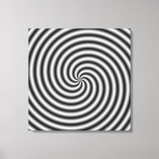 Lienzo imprime el Swirl en blanco y negro (Anverso)