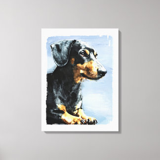 Lienzo Imprimir de la pintura de un Dachshund