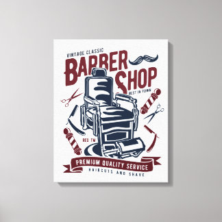 Lienzo Imprimir el logotipo de la silla de Barbershop vin