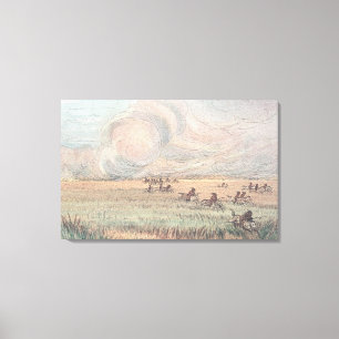 Lienzo Incendio en la pradera de Missouri