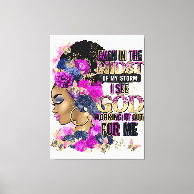 Lienzo Incluso En Medio De Mi Tormenta Veo Que Dios Lo Tr (Anverso)